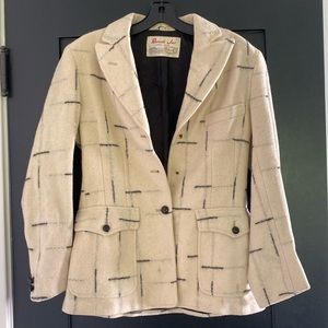 Women’s Vintage Ranch Jac 100% Wool Suit Coat Ivory Sz S